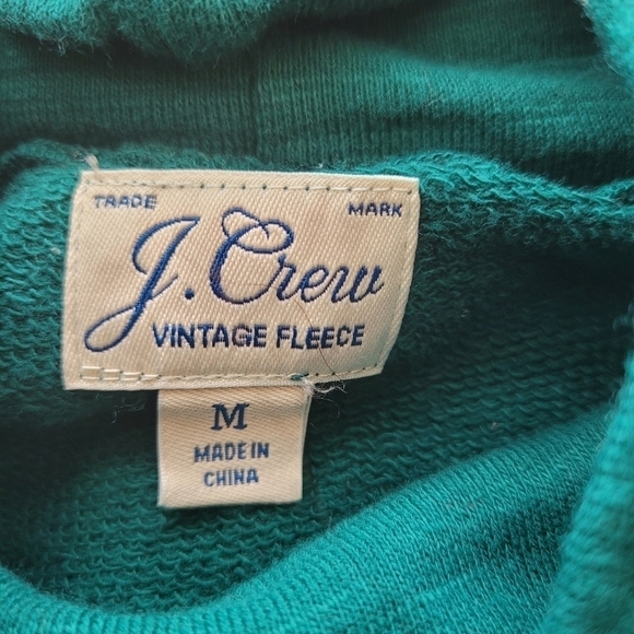 J Crew vintage fleece Turtleneck green , classic , womans size M - Picture 7 of 9